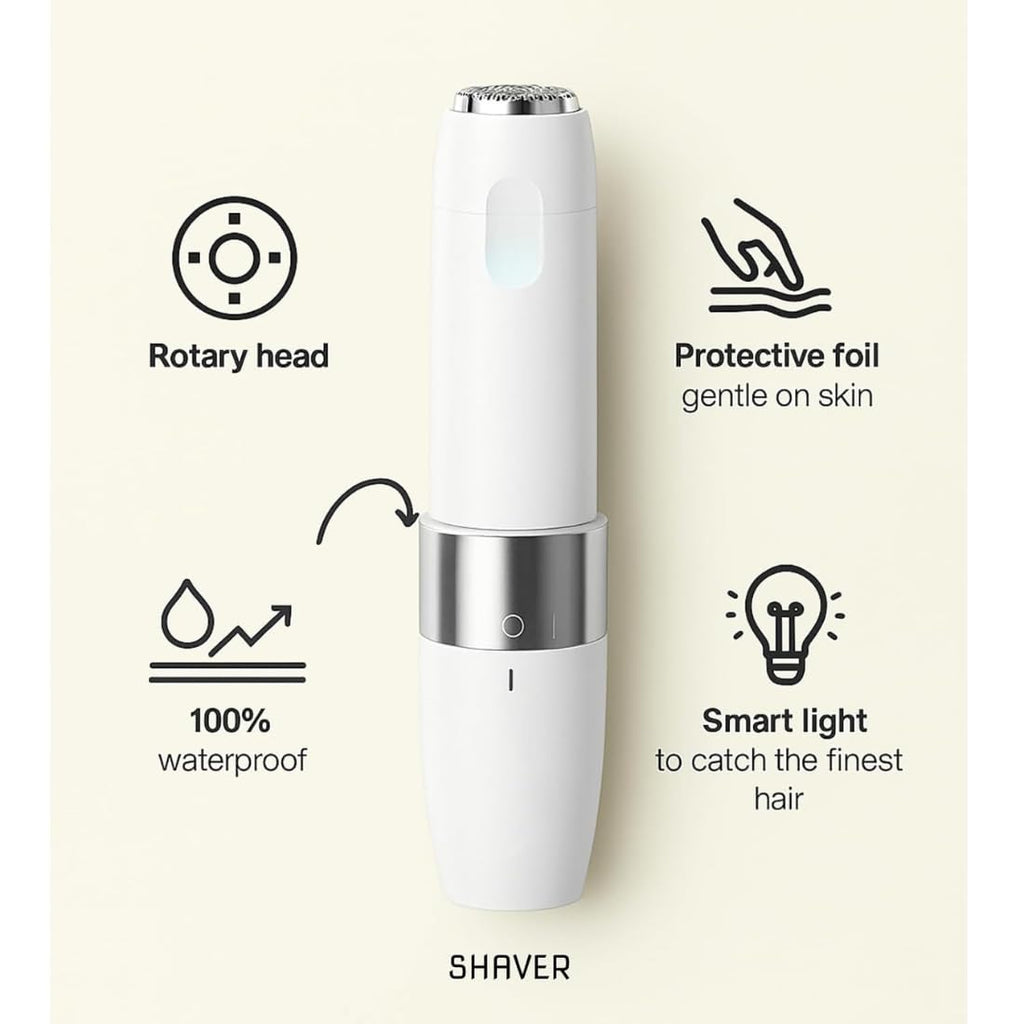 Flawless Mini Painless Hair Remover – Gentle Portable Shaver with Smart Light for Easy Hair Removal