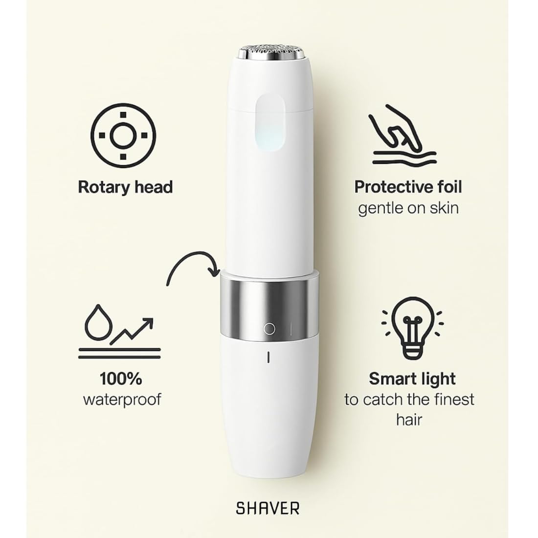 Flawless Mini Painless Hair Remover – Gentle Portable Shaver with Smart Light for Easy Hair Removal