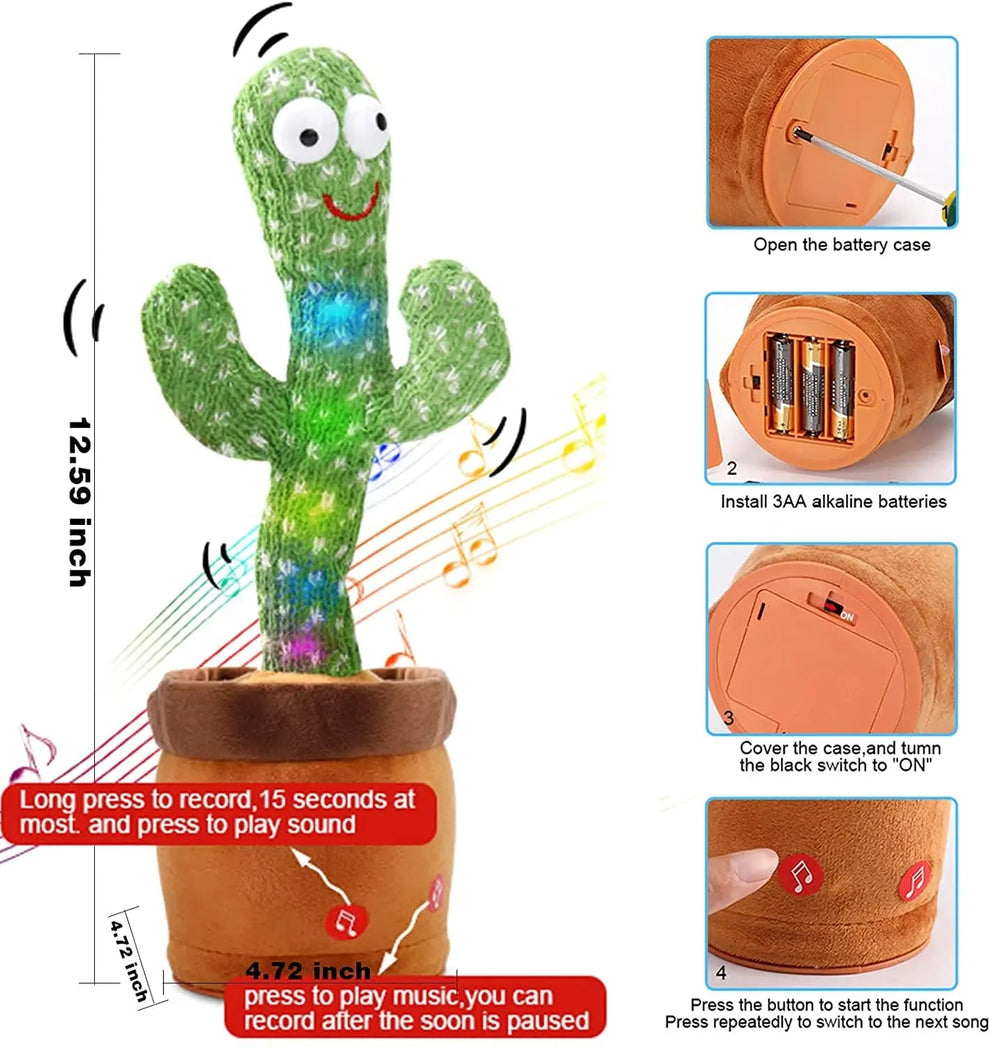 Dancing talking cactus toy with usb charge